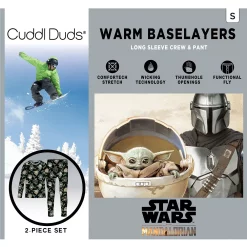 Boys Cuddl Duds Mandolorian The Child Stretch 2-piece Base Layer Set -kids pajamas set Sales 5716956 ALT