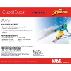Boys 4-18 Cuddl Duds Spiderman Stretch 2-Piece Base Layer Set -kids pajamas set Sales 5716958 ALT2