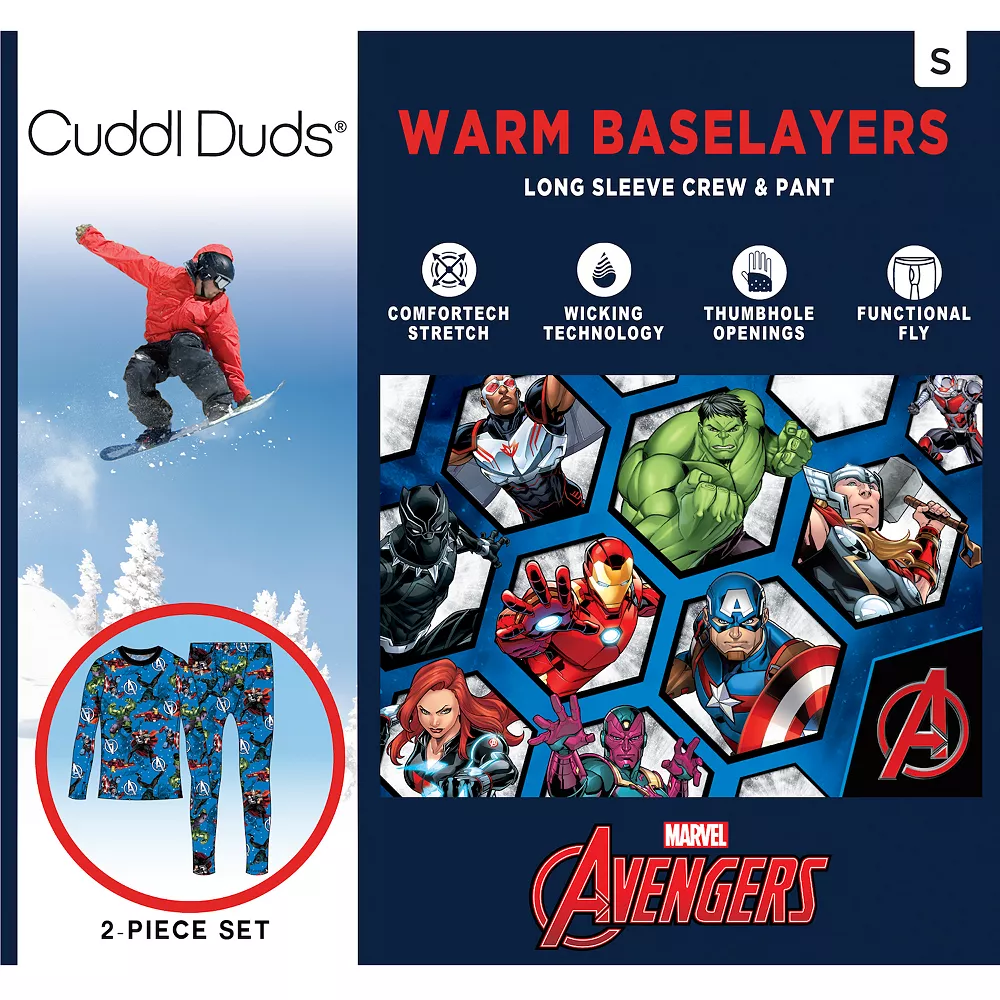 Boys 4-18 Cuddl Duds Avengers Stretch 2-Piece Base Layer Set 4 Boys 4-18 Cuddl Duds Avengers Stretch 2-Piece Base Layer Set - Image 2