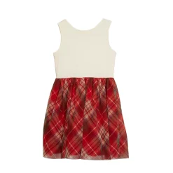 Girls 7-16 Knit Works Babydoll Dress with Faux Fur Popover Top and Necklace -kids pajamas set Sales 5739697 ALT3