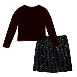 Girls 7-16 Knit Works Velvet Top and Skirt Set -kids pajamas set Sales 5739702 ALT