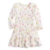 Toddler Girl Jumping Beans® Long Sleeve Tiered Woven Dress -kids pajamas set Sales 5746318 Ivory Floral