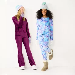 Girls 7-16 SO® Cozy Velour Jogger Pants in Regular & Plus Size -kids pajamas set Sales 5748496 ALT9