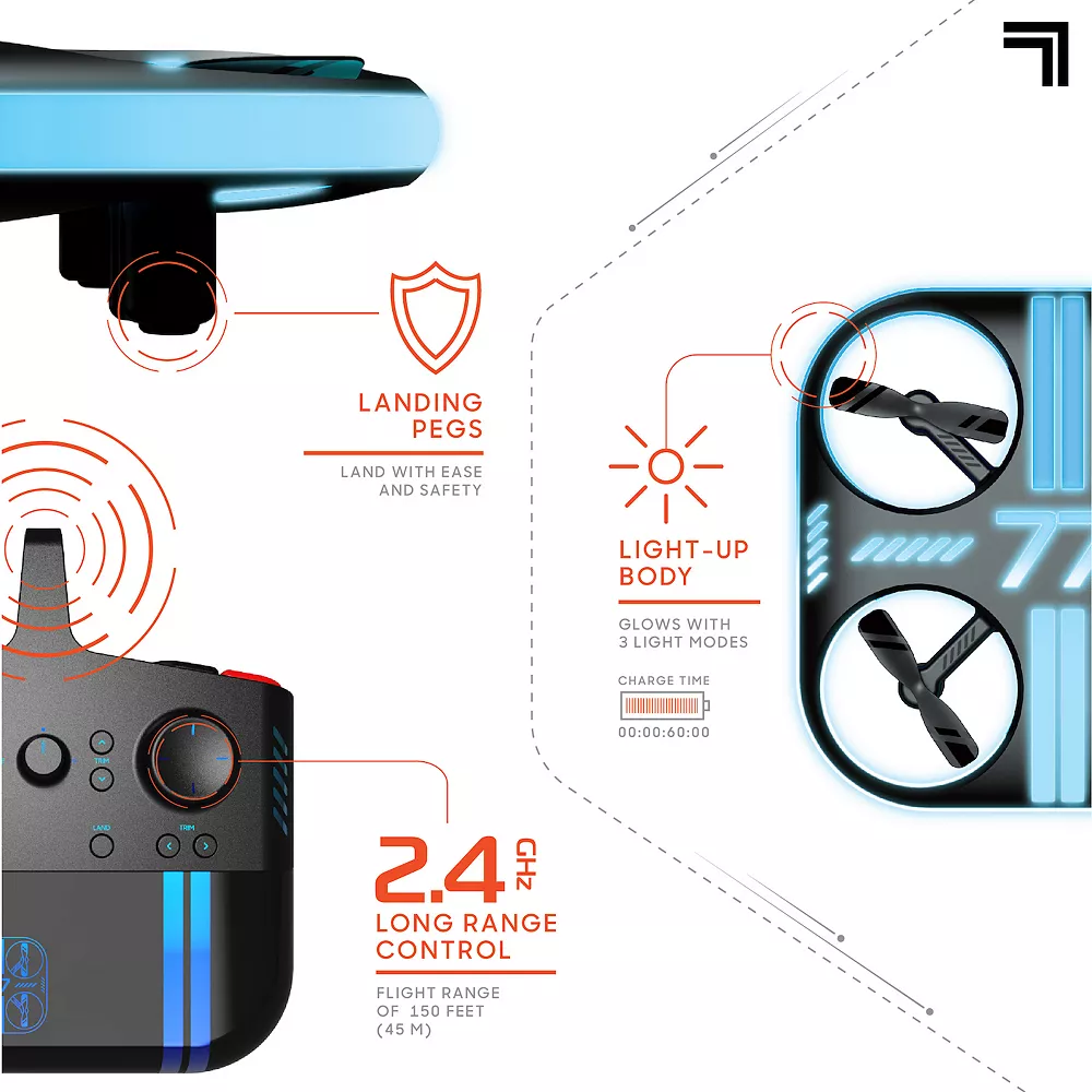 Sharper Image Lumo Stunt Glow R/C Drone 7 Sharper Image Lumo Stunt Glow R/C Drone - Image 6