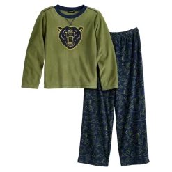 Boys 6-16 Cuddl Duds Top & Bottoms Fleece Top & Bottoms Pajama Set -kids pajamas set Sales 5754772 Green Bear