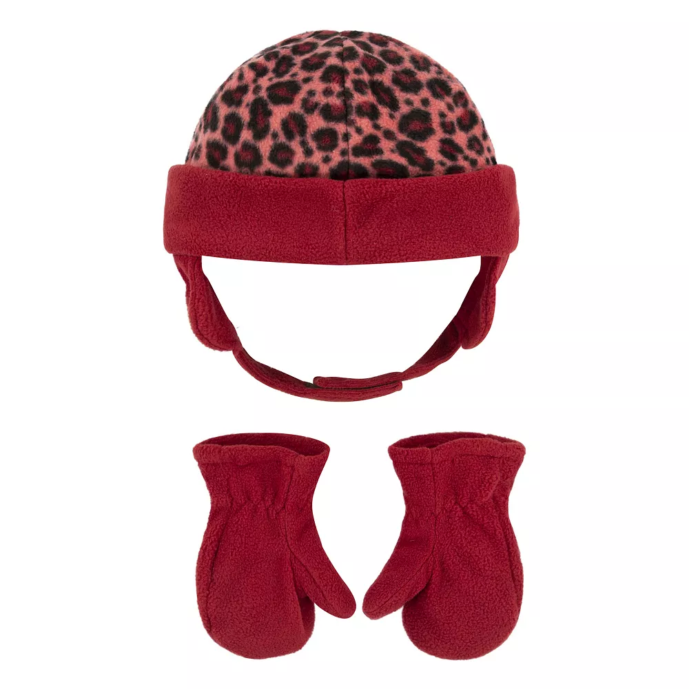 Toddler Girl Nike Leopard Print Trapper Hat & Mittens Set 4 Toddler Girl Nike Leopard Print Trapper Hat & Mittens Set - Image 2