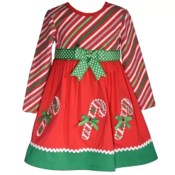 Toddler Girl Bonnie Jean Candy Cane Dress