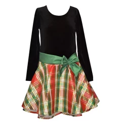 Girls 7-20 Bonnie Jean Velvet & Plaid Holiday Dress in Regular & Plus -kids pajamas set Sales 5776989 ALT