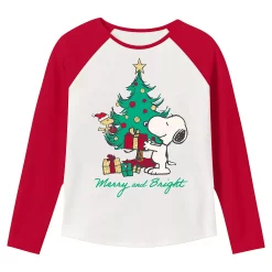 Toddler Girl Jumping Beans® Peanuts "Merry and Bright" Raglan Graphic Tee