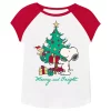 Toddler Girl Jumping Beans® Peanuts "Merry & Bright" Short Raglan Sleeve Graphic Tee -kids pajamas set Sales 5810695
