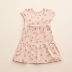 Baby & Toddler Girl Little Co. by Lauren Conrad Organic Short-Sleeve Tiered Dress -kids pajamas set Sales 5911794 Outline Flower